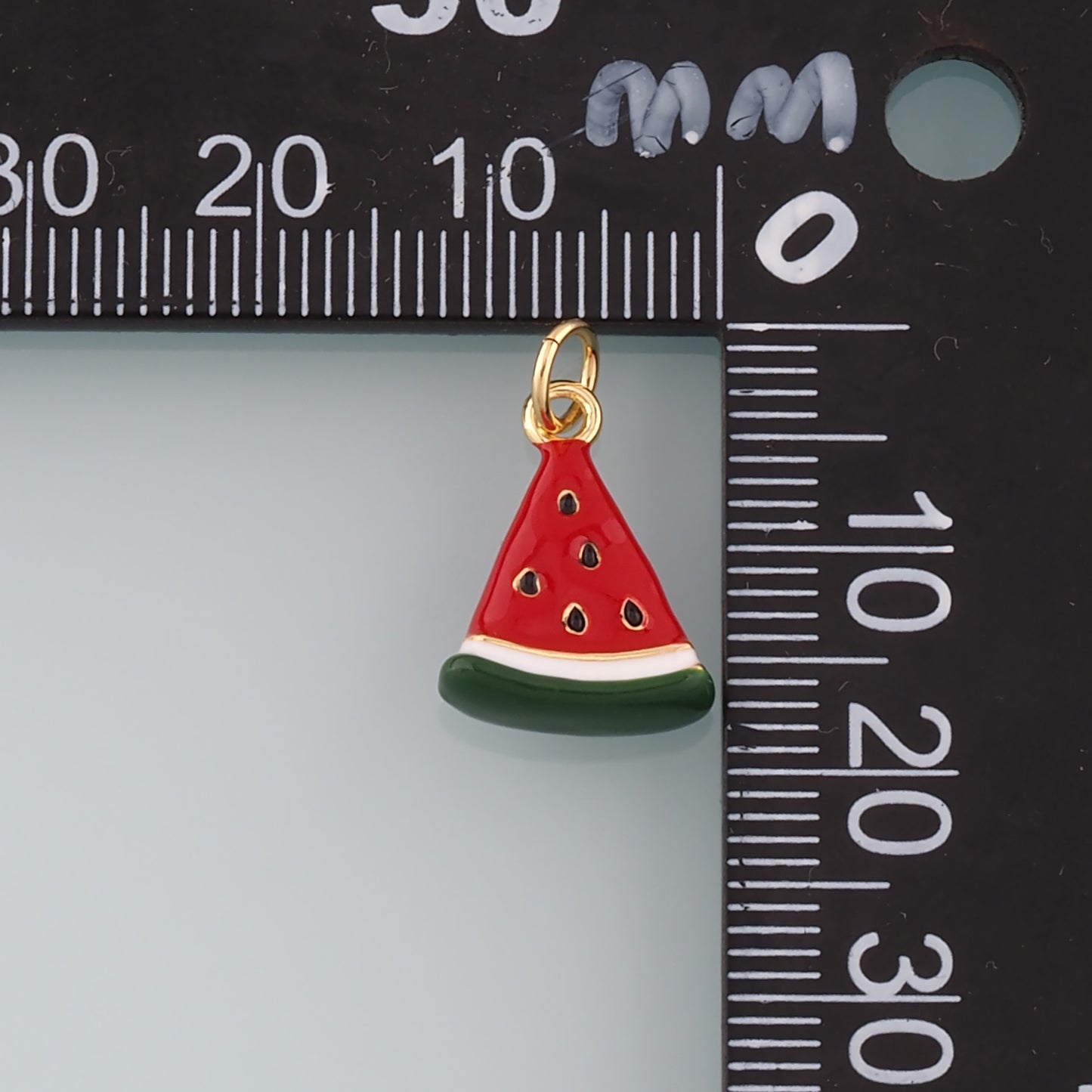 Gold Watermelon Charms,18K Gold Filled Watermelon Pendant,Enamel Fruit Charm Bracelet Necklace for DIY Jewelry Making Supply