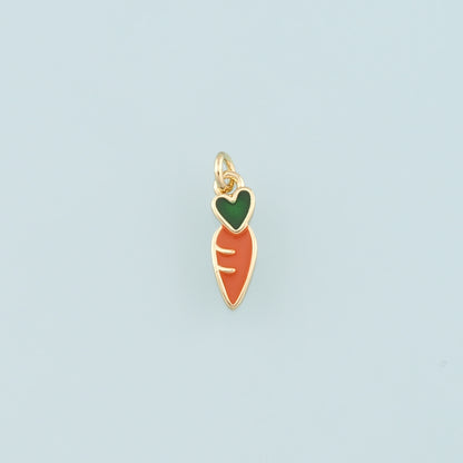 Gold Radish Charms,18K Gold Filled Radish Pendant,Enamel Fruit Charm Bracelet Necklace for DIY Jewelry Making Supply