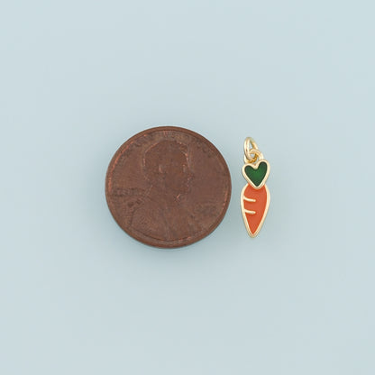 Gold Radish Charms,18K Gold Filled Radish Pendant,Enamel Fruit Charm Bracelet Necklace for DIY Jewelry Making Supply