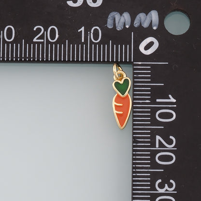 Gold Radish Charms,18K Gold Filled Radish Pendant,Enamel Fruit Charm Bracelet Necklace for DIY Jewelry Making Supply