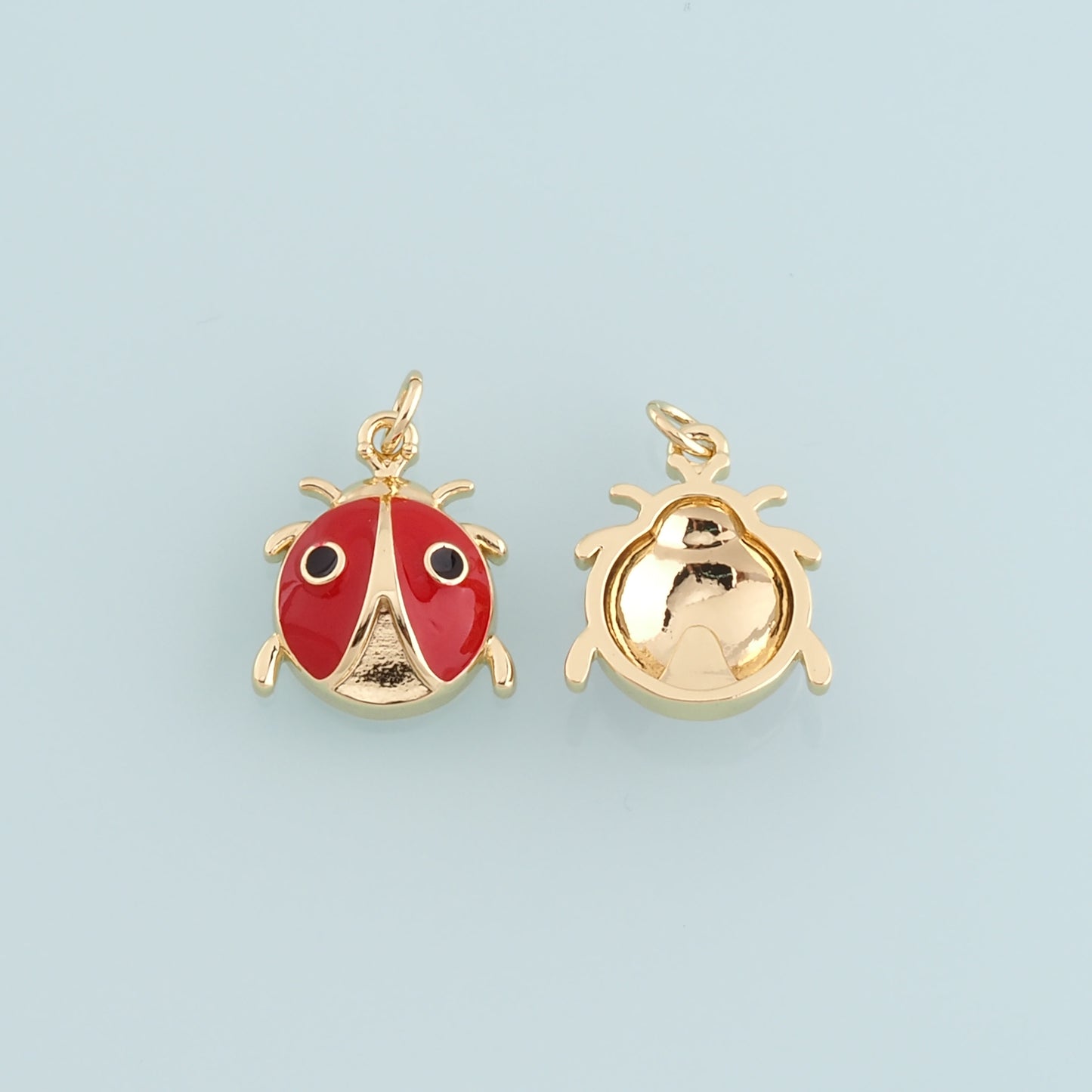 Gold Beetle Charms,18K Gold Filled Beetle Pendant,Enamel Insect Charm Bracelet Necklace for DIY Jewelry Making Supply
