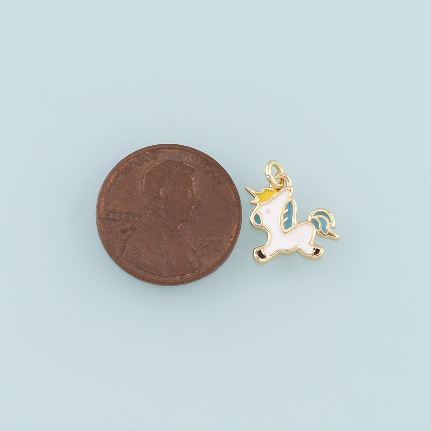 Gold Unicorn Charms,18K Gold Filled Unicorn Pendant,Enamel Unicorn Charm Bracelet Necklace for DIY Jewelry Making Supply