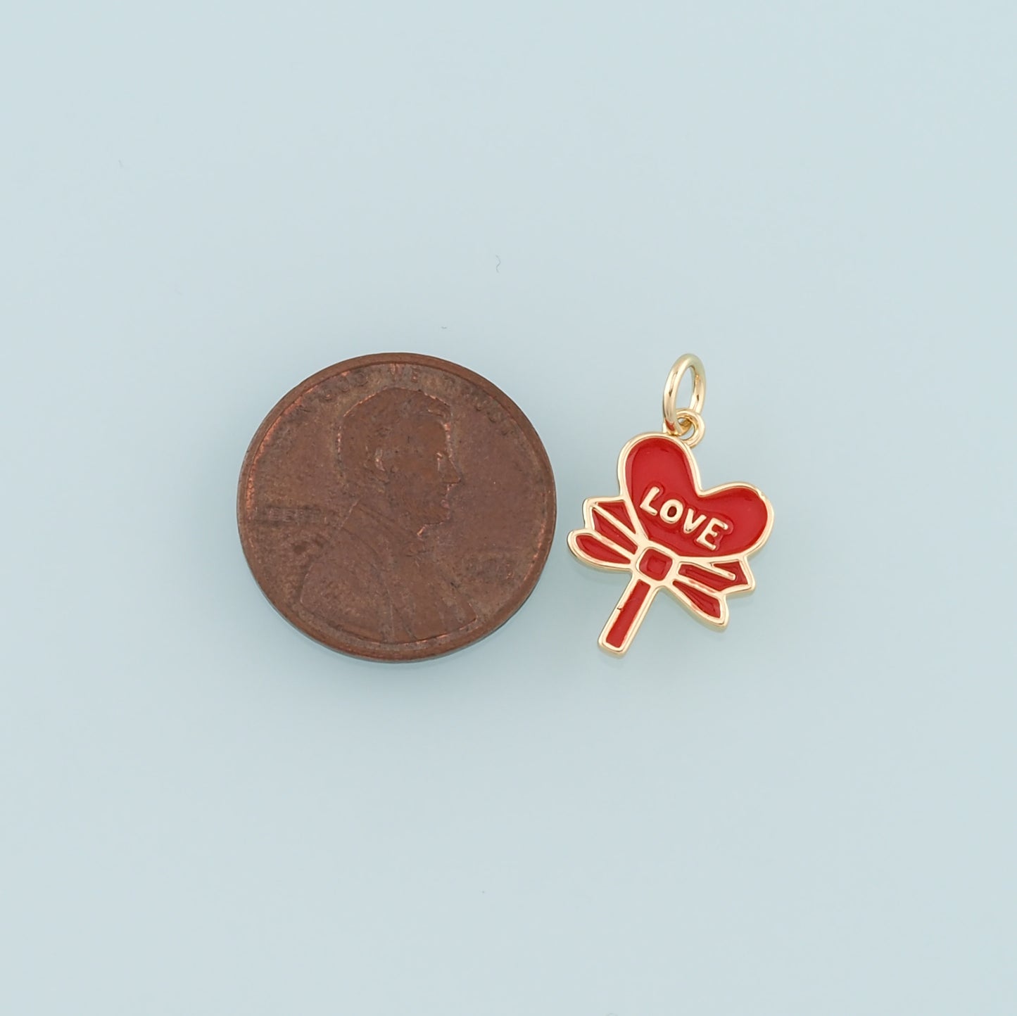 Gold Bow Lollipop Charms,18K Gold Filled Enamel Lollipop Pendant,Candy Charm Bracelet Necklace for DIY Jewelry Making Supply