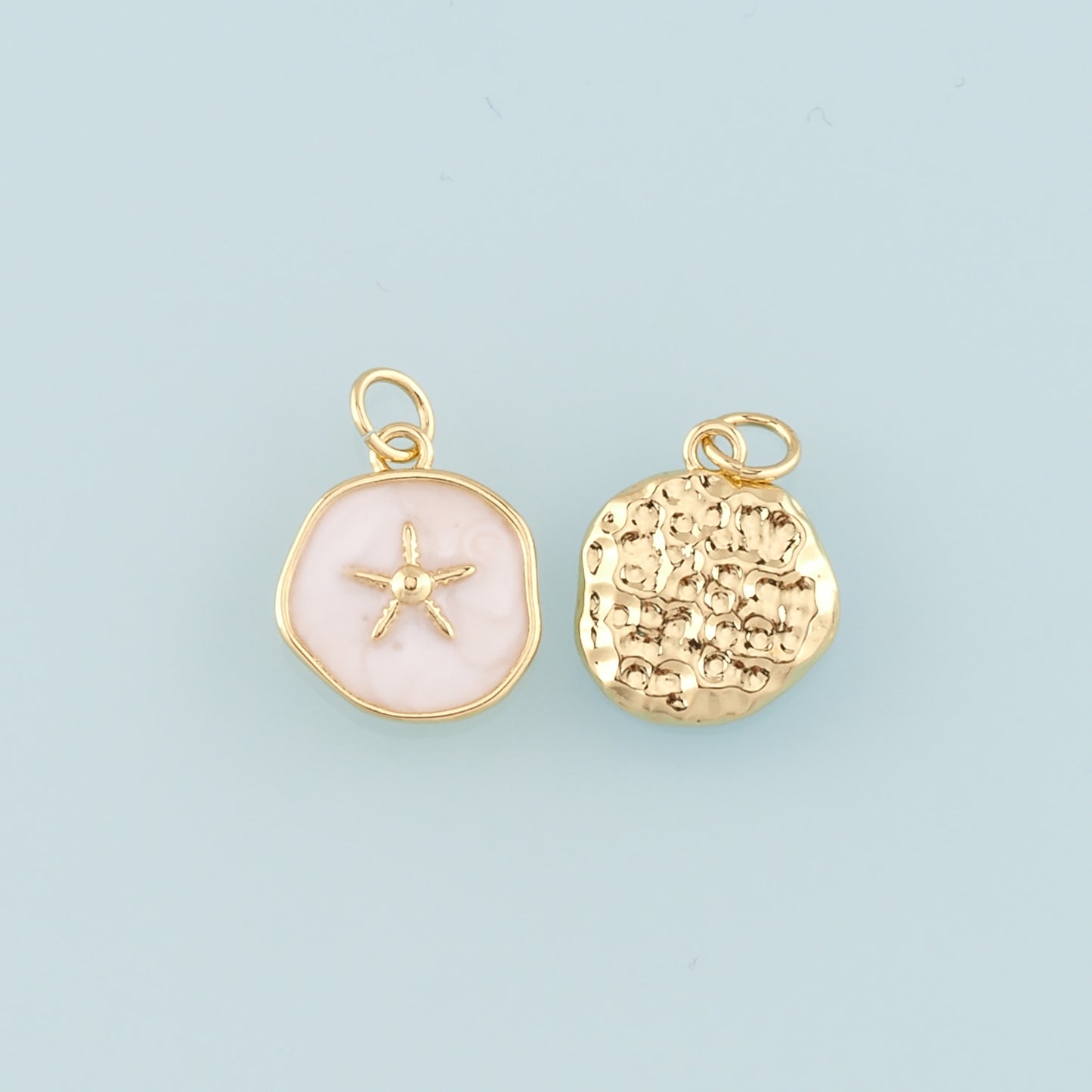 Gold Starfish Charms,18K Gold Filled Sea Star Pendant,Enamel Starfish Charm Bracelet Necklace for DIY Jewelry Making Supply