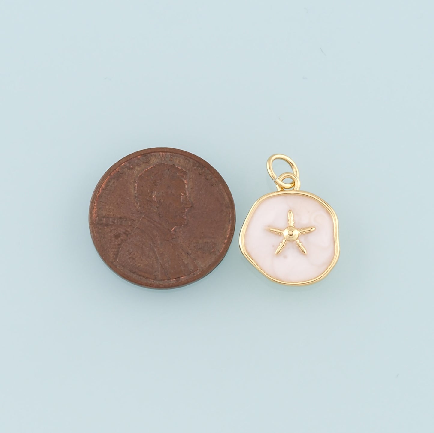 Gold Starfish Charms,18K Gold Filled Sea Star Pendant,Enamel Starfish Charm Bracelet Necklace for DIY Jewelry Making Supply