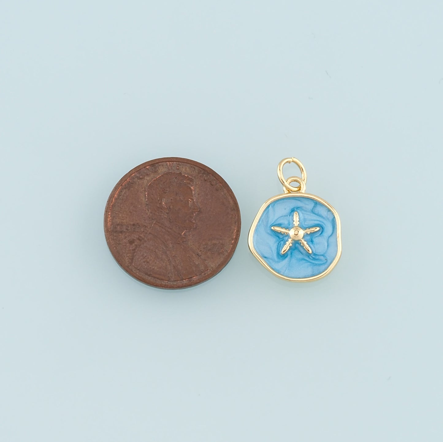 Gold Starfish Charms,18K Gold Filled Sea Star Pendant,Enamel Starfish Charm Bracelet Necklace for DIY Jewelry Making Supply