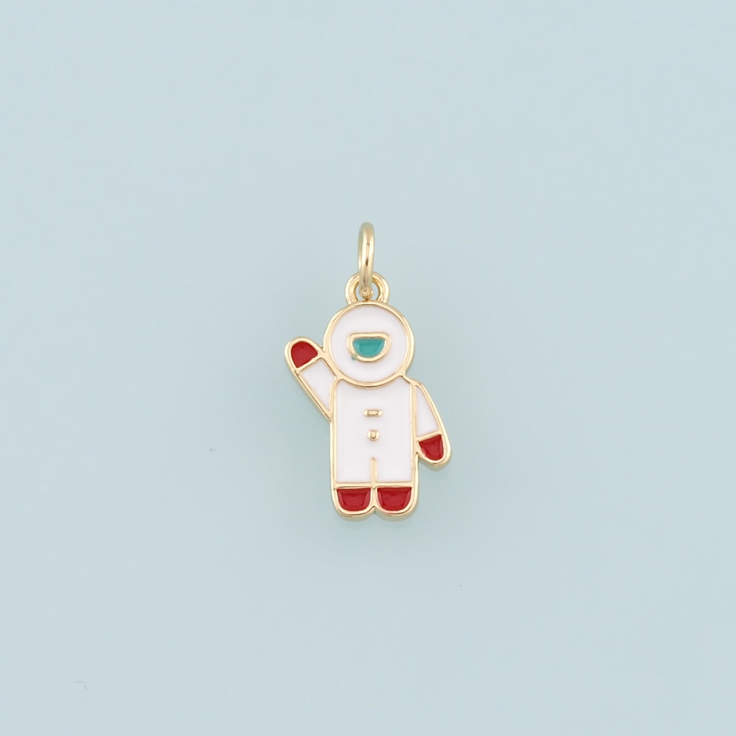 Gold Astronaut Charms,18K Gold Filled Astronaut Pendant,Enamel Universe Charm Bracelet Necklace for DIY Jewelry Making Supply