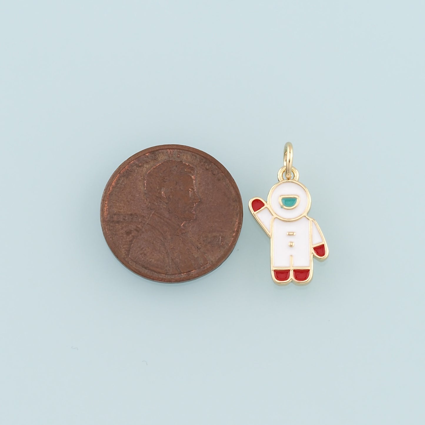 Gold Astronaut Charms,18K Gold Filled Astronaut Pendant,Enamel Universe Charm Bracelet Necklace for DIY Jewelry Making Supply