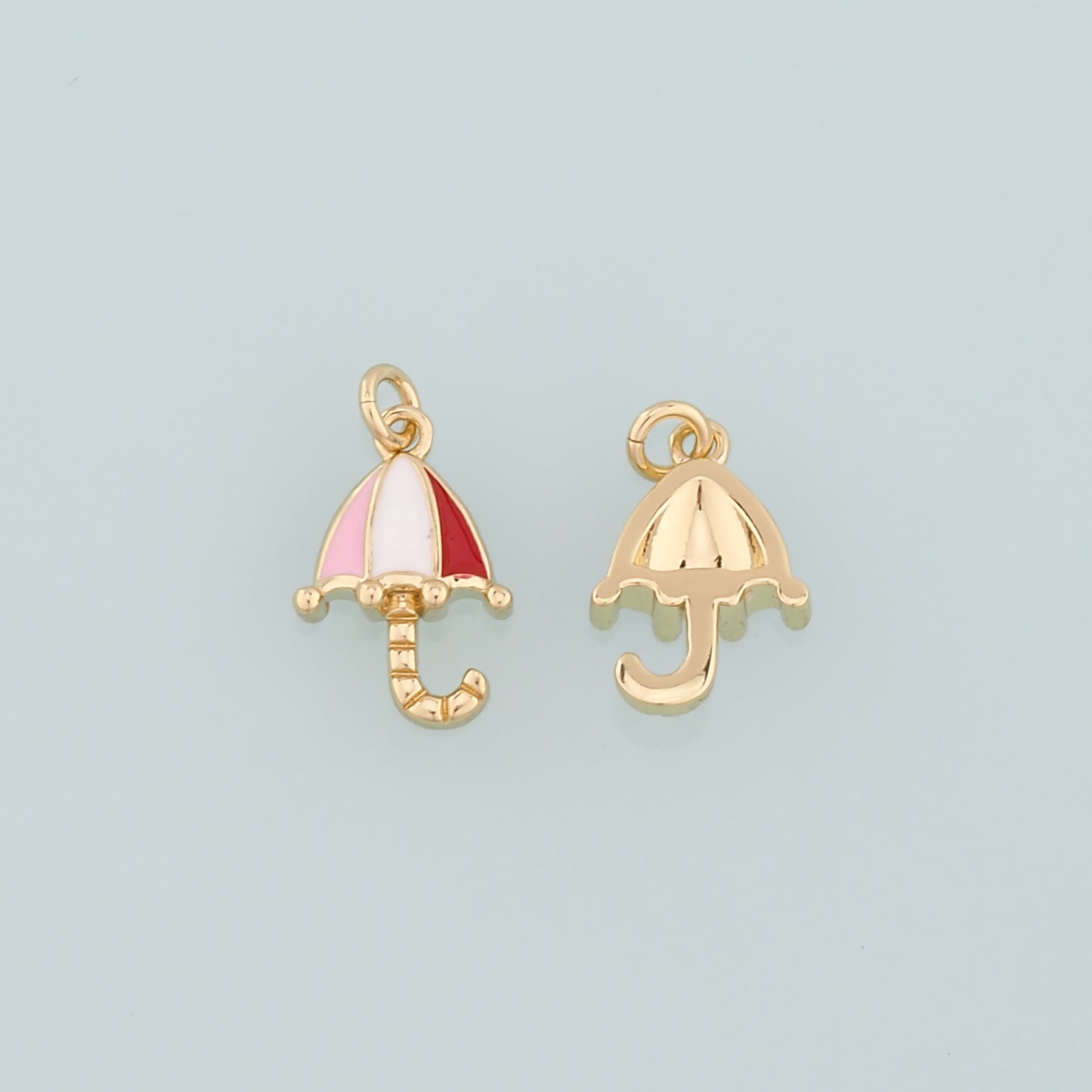 Gold Umbrella Charms,18K Gold Filled Umbrella Pendant,Enamel Charm Bracelet Necklace for DIY Jewelry Making Supply