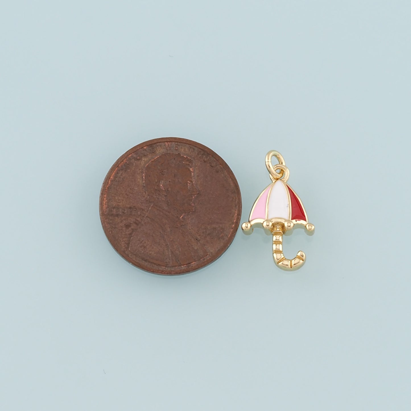 Gold Umbrella Charms,18K Gold Filled Umbrella Pendant,Enamel Charm Bracelet Necklace for DIY Jewelry Making Supply