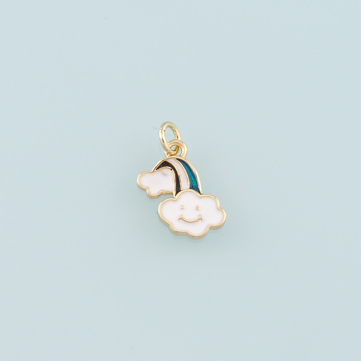 Gold Rainbow Charms,18K Gold Filled Rainbow Pendant,Enamel Rainbow Charm Bracelet Necklace for DIY Jewelry Making Supply