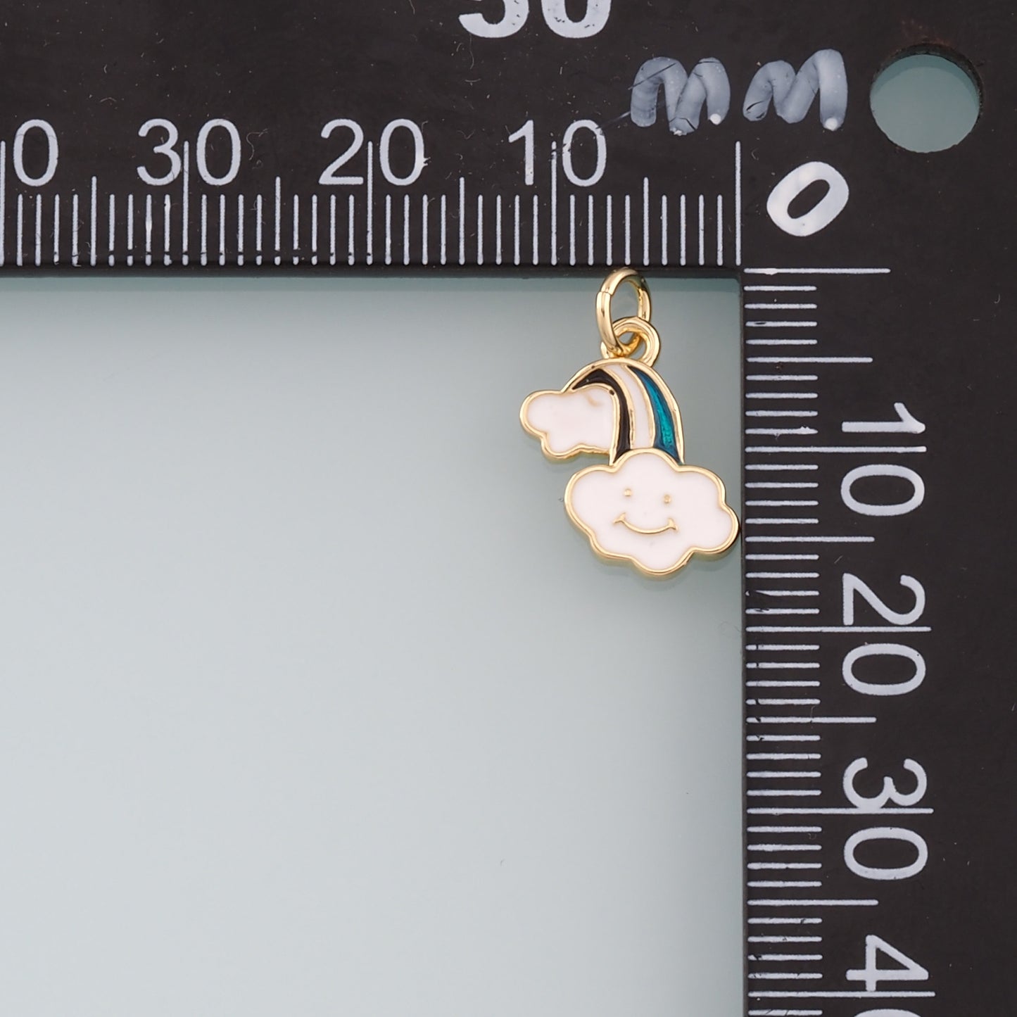 Gold Rainbow Charms,18K Gold Filled Rainbow Pendant,Enamel Rainbow Charm Bracelet Necklace for DIY Jewelry Making Supply