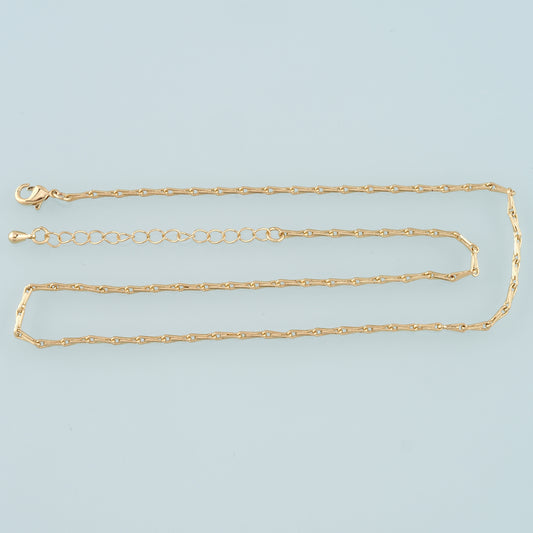 Gold Bone Chain,18K Gold Filled Rectangle for Necklace Bracelet DIY Jewelry Making Supply