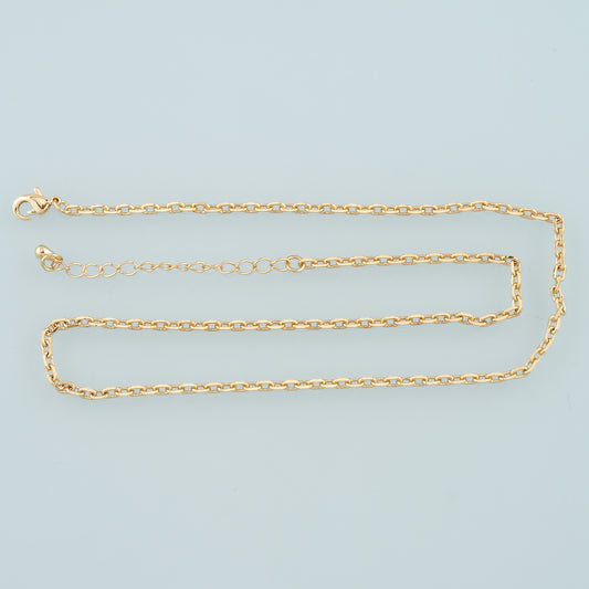 Gold Oval Chain,18K Gold Filled Oval for Necklace Bracelet DIY Jewelry Making Supply