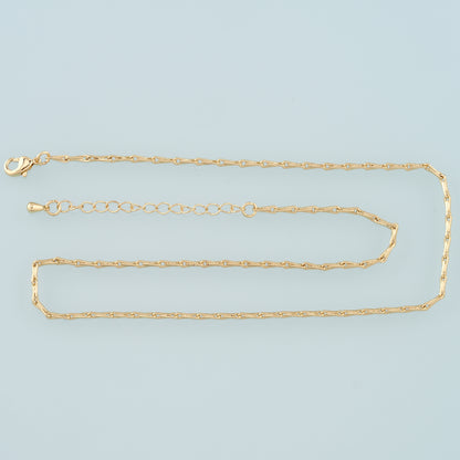 Gold Bone Chain,18K Gold Filled Rectangle for Necklace Bracelet DIY Jewelry Making Supply