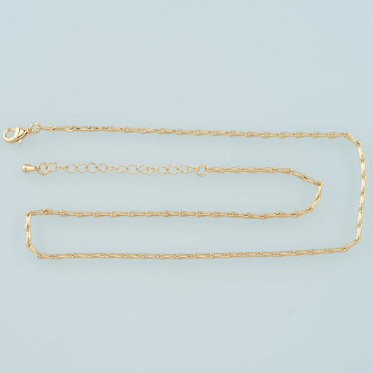 Gold Bone Chain,18K Gold Filled Rectangle for Necklace Bracelet DIY Jewelry Making Supply