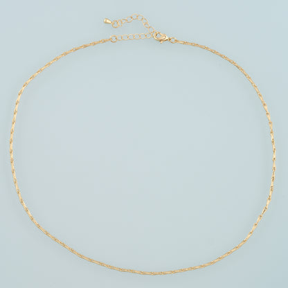 Gold Bone Chain,18K Gold Filled Rectangle for Necklace Bracelet DIY Jewelry Making Supply