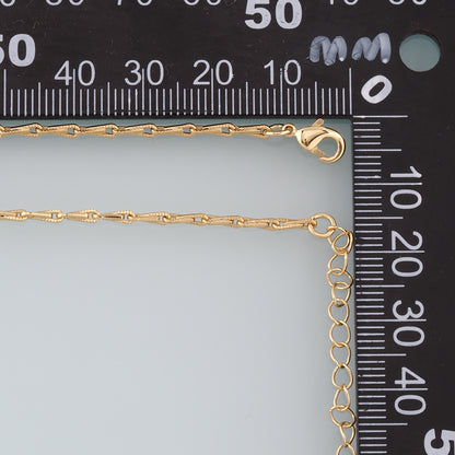 Gold Bone Chain,18K Gold Filled Rectangle for Necklace Bracelet DIY Jewelry Making Supply