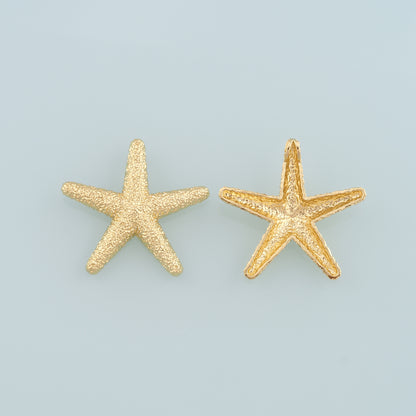 Gold Big Starfish Charms,18K Gold Filled Sea star Pendant,Starfish Charm Bracelet Necklace for DIY Jewelry Making Supply