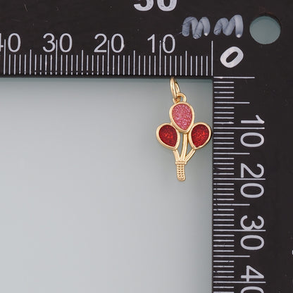 18K Gold Filled Balloon Pendant,Enamel Balloon Charm Bracelet Necklace for DIY Jewelry Making Supply