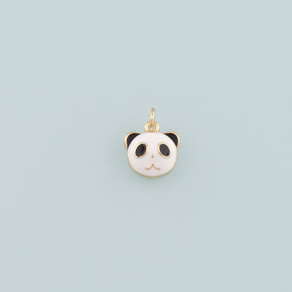 18K Gold Filled Panda Pendant,Enamel Panda Charm Bracelet Necklace for DIY Jewelry Making Supply
