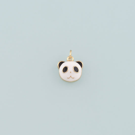 18K Gold Filled Panda Pendant,Enamel Panda Charm Bracelet Necklace for DIY Jewelry Making Supply