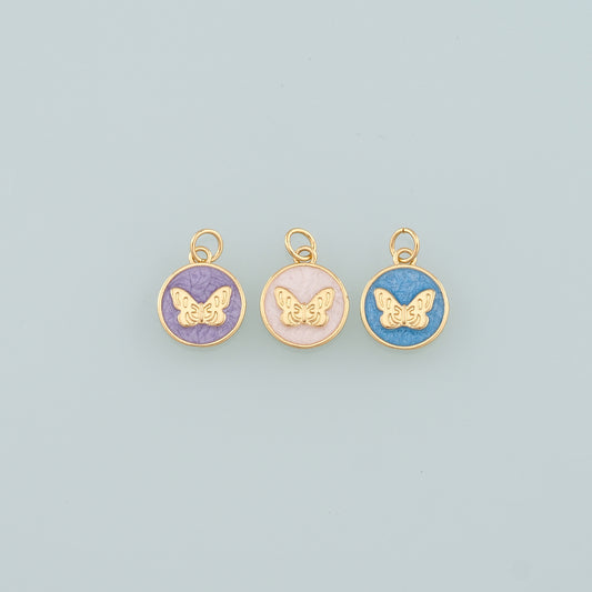 Gold Butterfly Charms,18K Gold Filled Butterfly Pendant,Enamel Butterfly Charm Bracelet Necklace for DIY Jewelry Making Supply