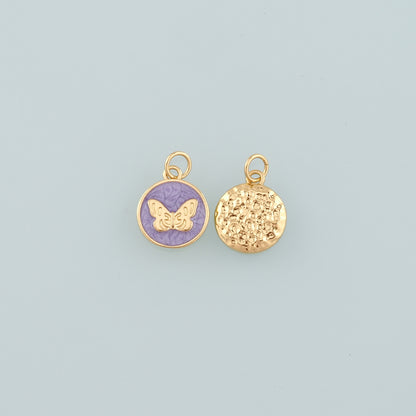 Gold Butterfly Charms,18K Gold Filled Butterfly Pendant,Enamel Butterfly Charm Bracelet Necklace for DIY Jewelry Making Supply