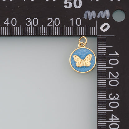 Gold Butterfly Charms,18K Gold Filled Butterfly Pendant,Enamel Butterfly Charm Bracelet Necklace for DIY Jewelry Making Supply