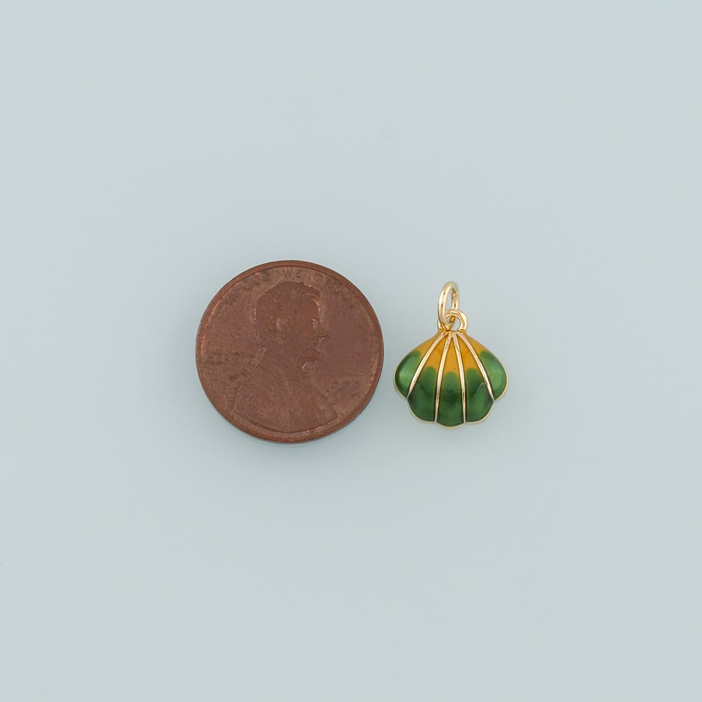 Gold Shell Charms,18K Gold Filled Scallop Pendant,Enamel Conch Shell Charm Bracelet Necklace for DIY Jewelry Making Supply