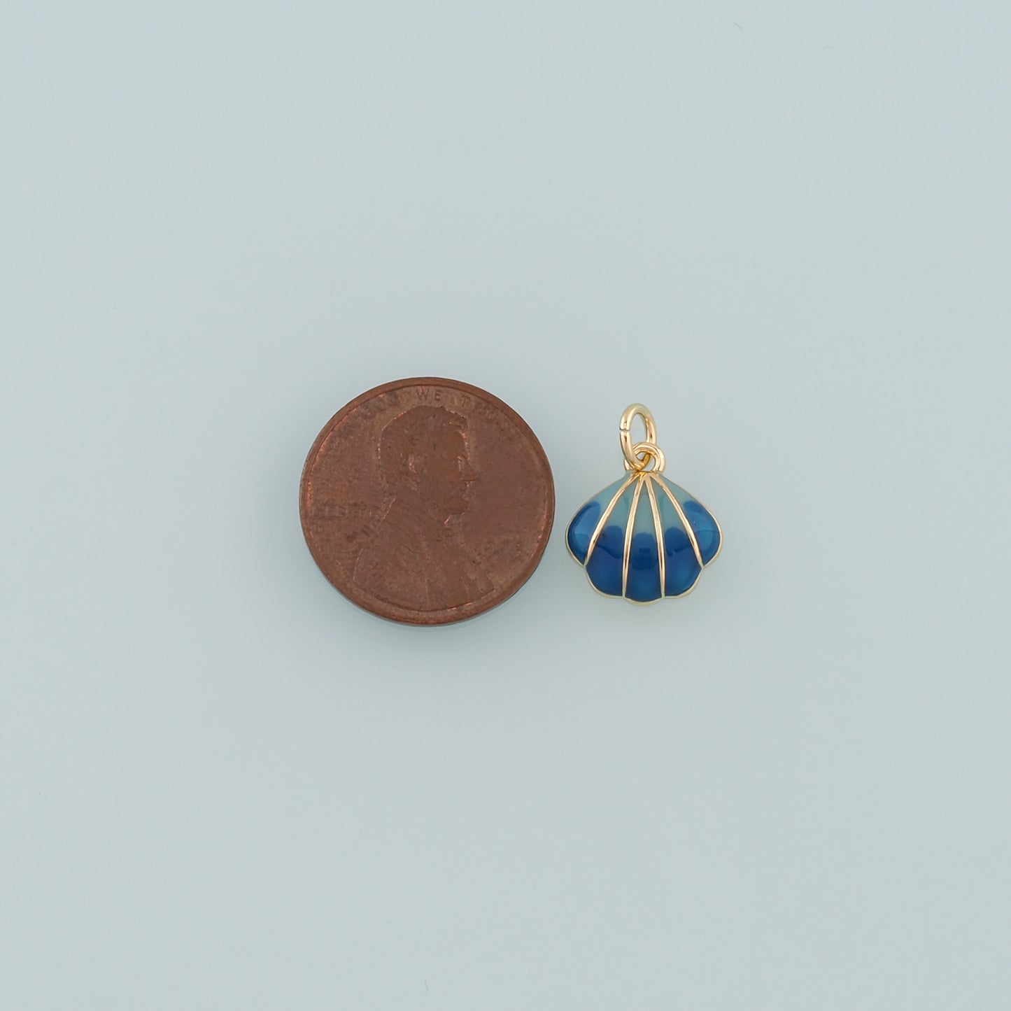 Gold Shell Charms,18K Gold Filled Scallop Pendant,Enamel Conch Shell Charm Bracelet Necklace for DIY Jewelry Making Supply
