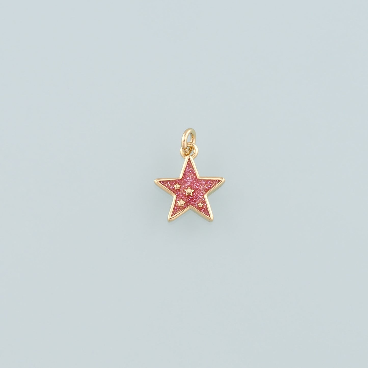 18K Gold Filled Star Pendant,Enamel Celestial Charm Bracelet Necklace for DIY Jewelry Making Supply