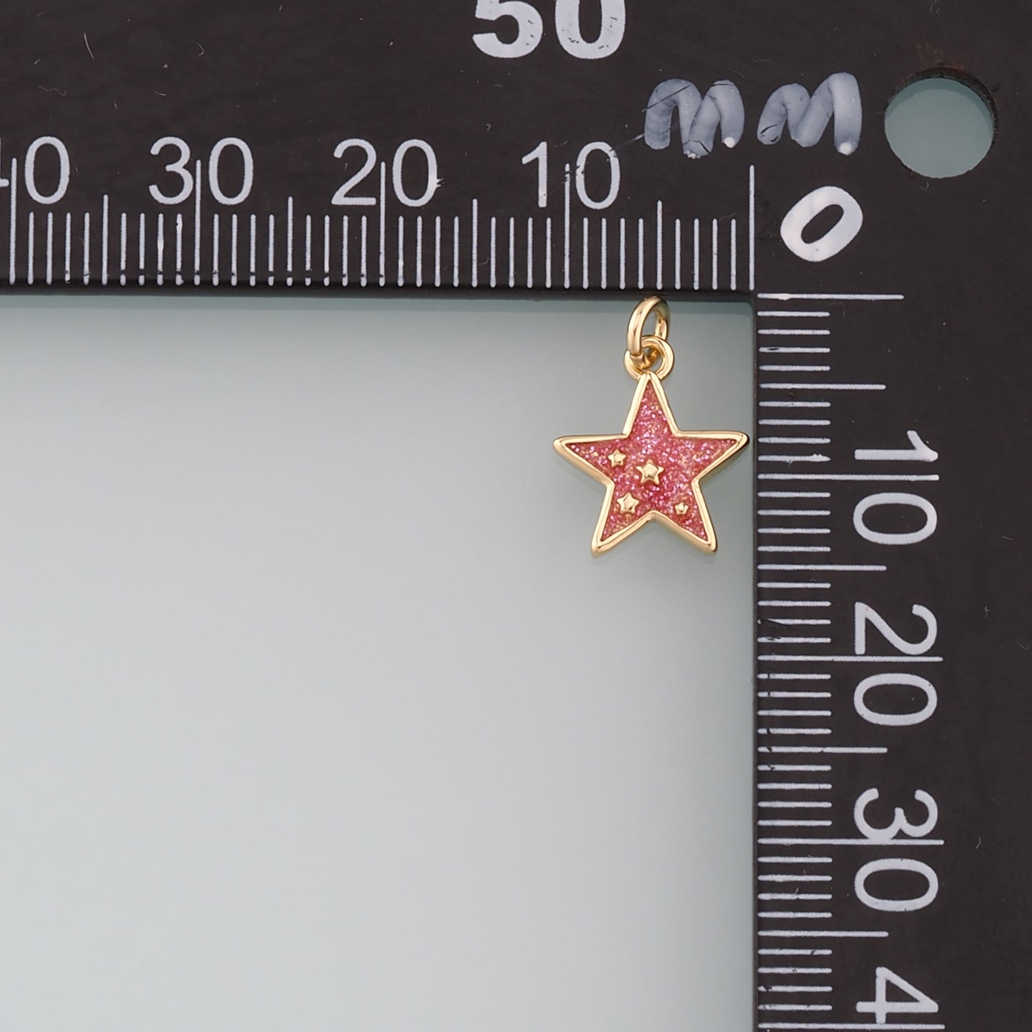 18K Gold Filled Star Pendant,Enamel Celestial Charm Bracelet Necklace for DIY Jewelry Making Supply