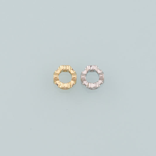 Gold Round Beads Charms,18K Gold Filled Round Flat Spacer beads Bracelet Necklace for DIY Jewelry Making Supply