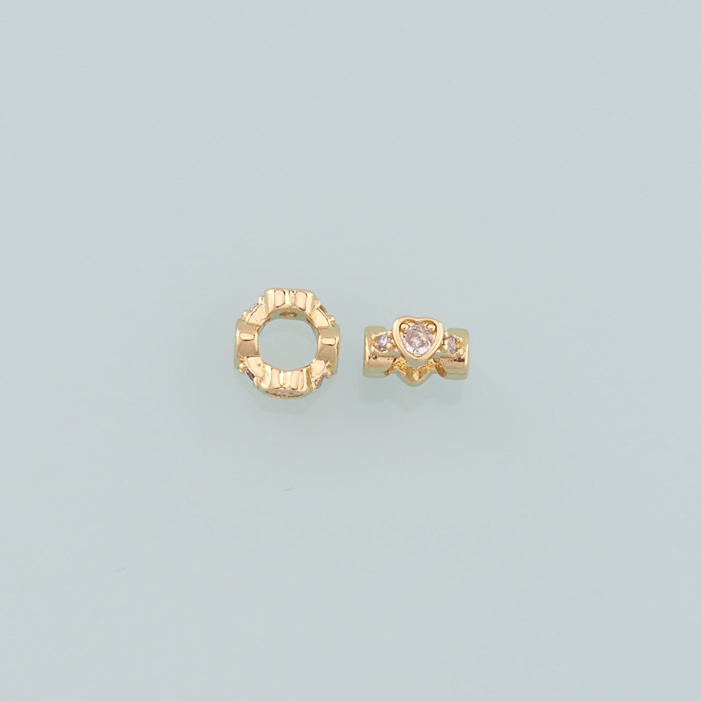 Gold Round Beads Charms,18K Gold Filled Round Flat Spacer beads Bracelet Necklace for DIY Jewelry Making Supply