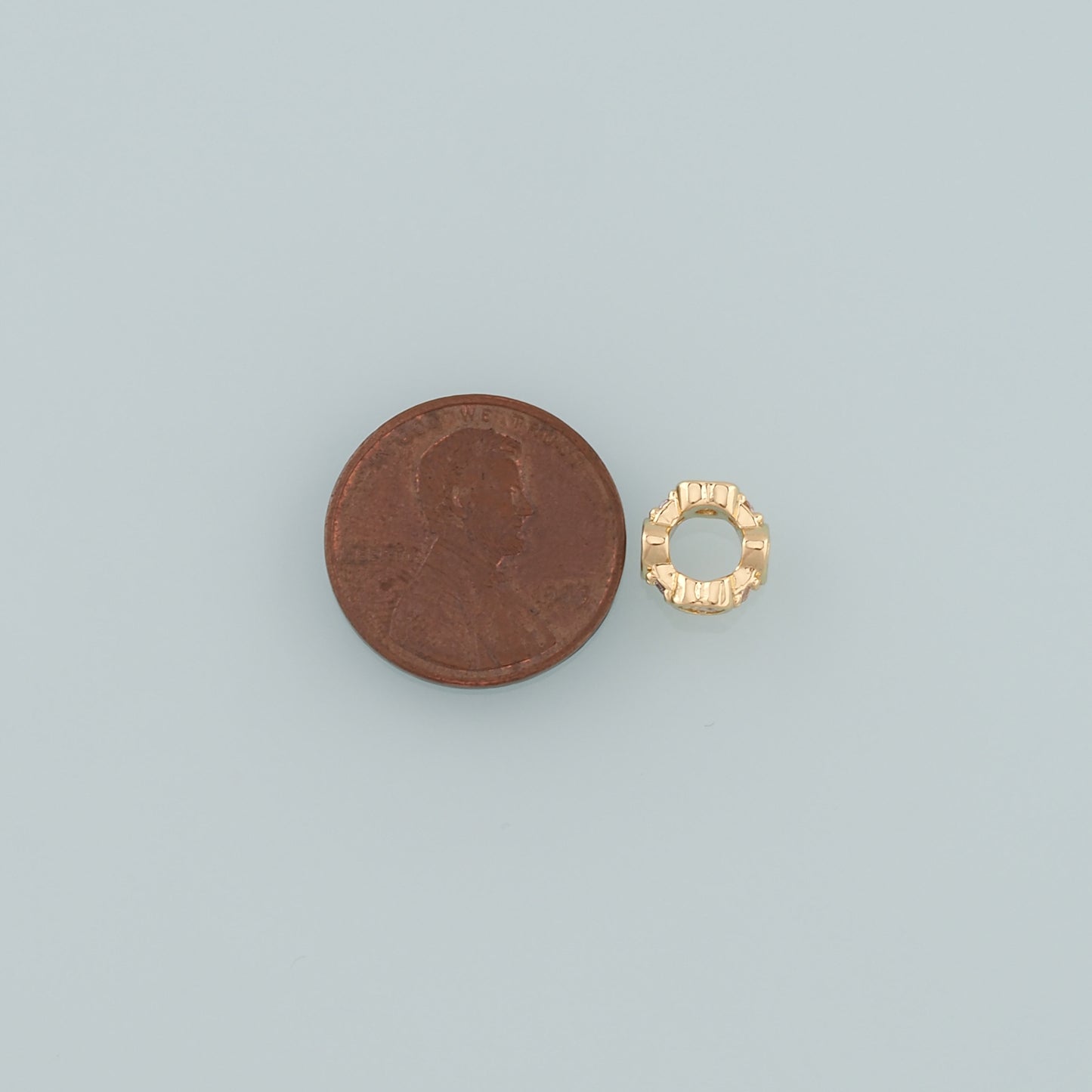 Gold Round Beads Charms,18K Gold Filled Round Flat Spacer beads Bracelet Necklace for DIY Jewelry Making Supply