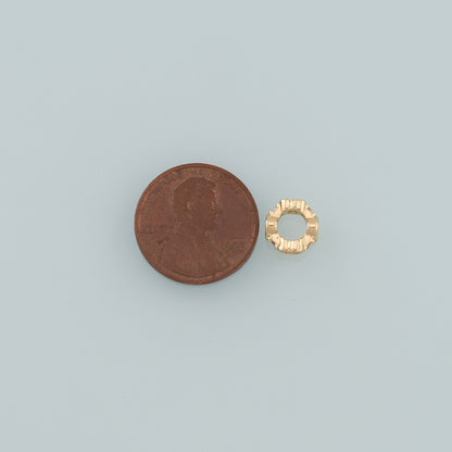 Gold Round Beads Charms,18K Gold Filled Round Flat Spacer beads Bracelet Necklace for DIY Jewelry Making Supply