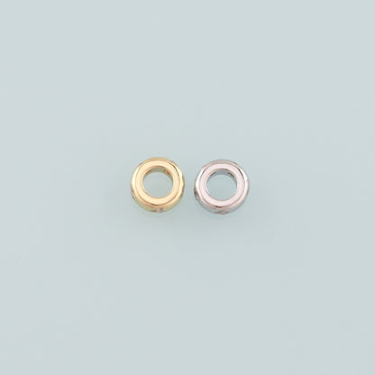 Gold Round Beads Charms,18K Gold Filled Round Flat Spacer beads Bracelet Necklace for DIY Jewelry Making Supply