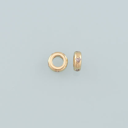 Gold Round Beads Charms,18K Gold Filled Round Flat Spacer beads Bracelet Necklace for DIY Jewelry Making Supply