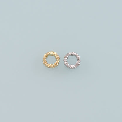 Gold Round Beads Charms,18K Gold Filled Round Flat Spacer beads Bracelet Necklace for DIY Jewelry Making Supply