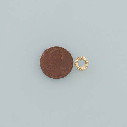 Gold Round Beads Charms,18K Gold Filled Round Flat Spacer beads Bracelet Necklace for DIY Jewelry Making Supply