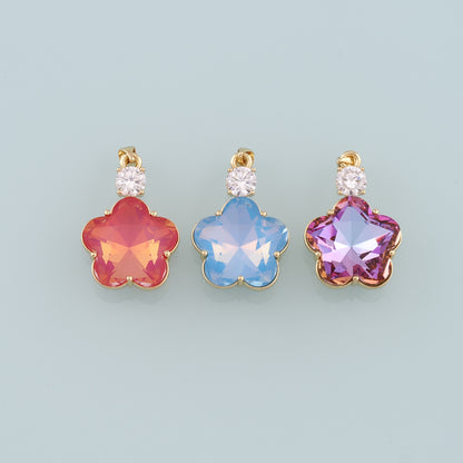 Gold Crystal Charms,18K Gold Filled Star Pendant,Star Crystal Charm Bracelet Necklace for DIY Jewelry Making Supply