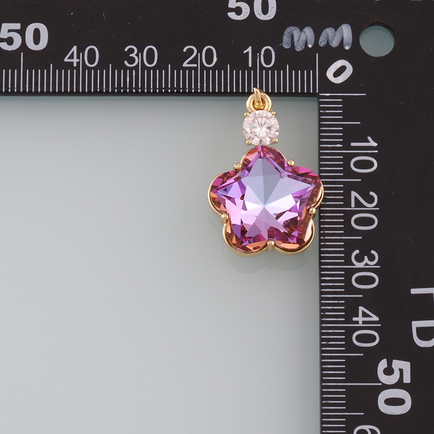 Gold Crystal Charms,18K Gold Filled Star Pendant,Star Crystal Charm Bracelet Necklace for DIY Jewelry Making Supply
