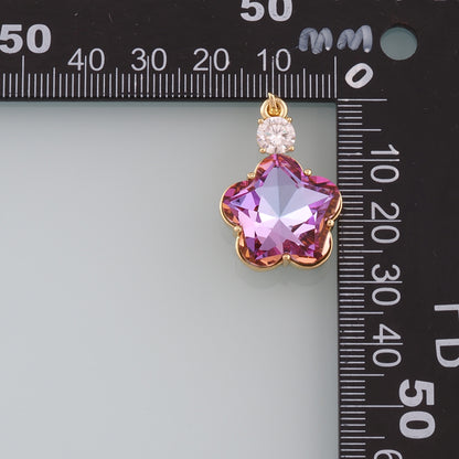 Gold Crystal Charms,18K Gold Filled Star Pendant,Star Crystal Charm Bracelet Necklace for DIY Jewelry Making Supply