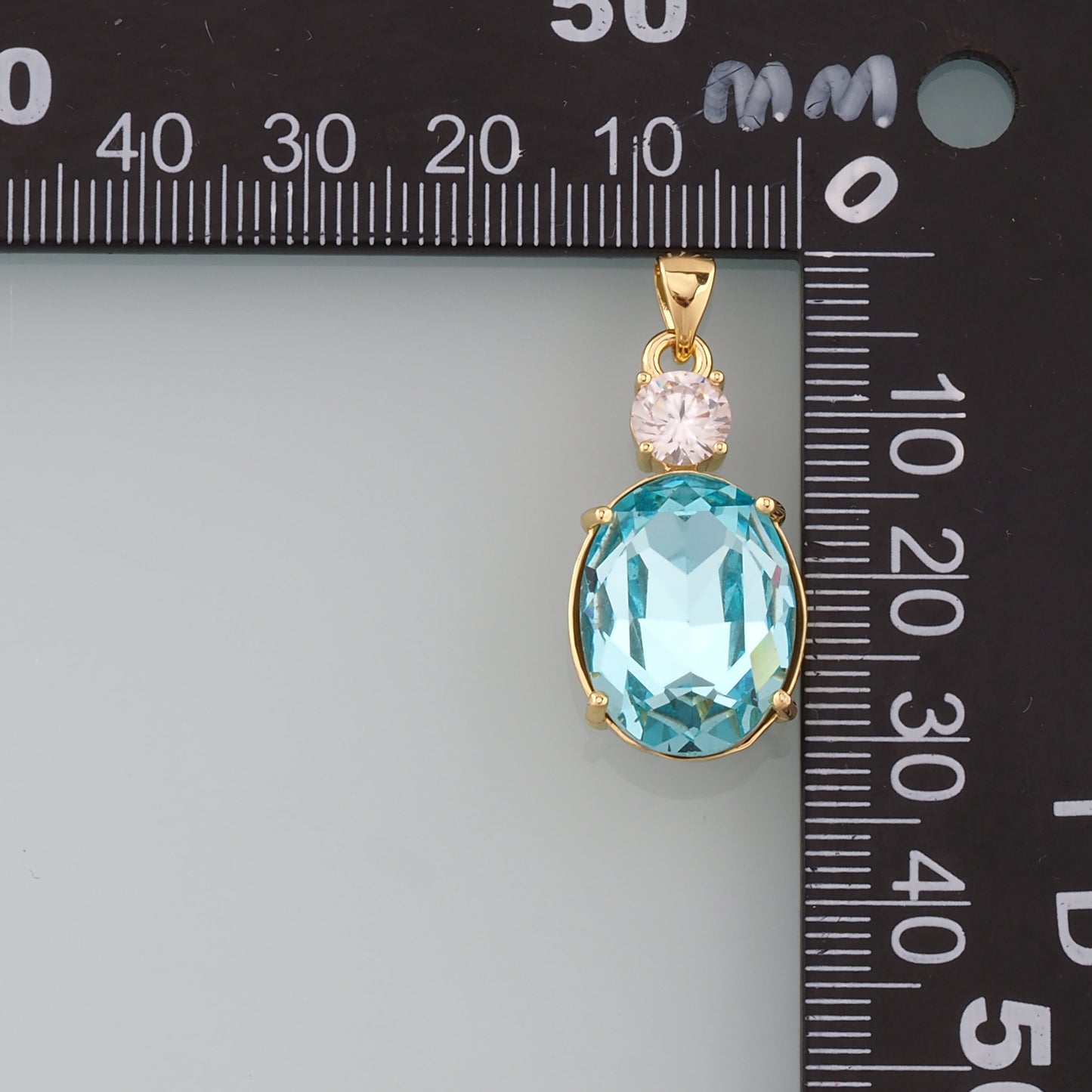 Gold Crystal Charms,18K Gold Filled Oval Pendant,Oval Crystal Charm Bracelet Necklace for DIY Jewelry Making Supply