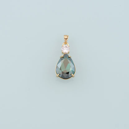 Gold Crystal Charms,18K Gold Filled Teardrop Pendant,Teardrop Crystal Charm Bracelet Necklace for DIY Jewelry Making Supply