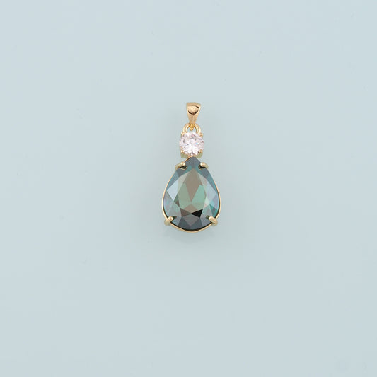 Gold Crystal Charms,18K Gold Filled Teardrop Pendant,Teardrop Crystal Charm Bracelet Necklace for DIY Jewelry Making Supply