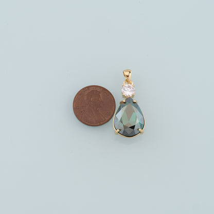 Gold Crystal Charms,18K Gold Filled Teardrop Pendant,Teardrop Crystal Charm Bracelet Necklace for DIY Jewelry Making Supply