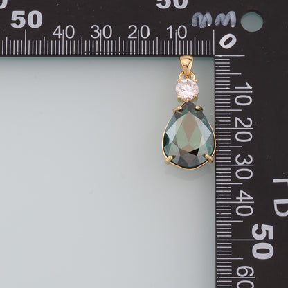 Gold Crystal Charms,18K Gold Filled Teardrop Pendant,Teardrop Crystal Charm Bracelet Necklace for DIY Jewelry Making Supply