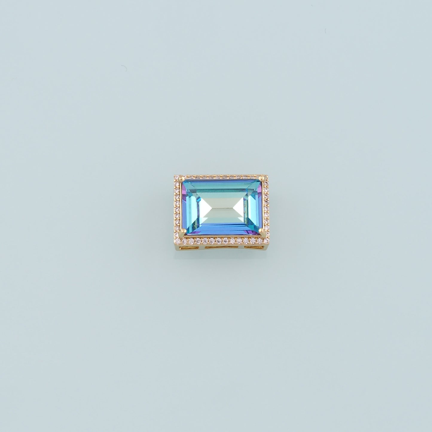 Gold Rectangle Beads Charms,18K Gold Filled Rectangle Crystal Spacer beads Bracelet Necklace for DIY Jewelry Making Supply